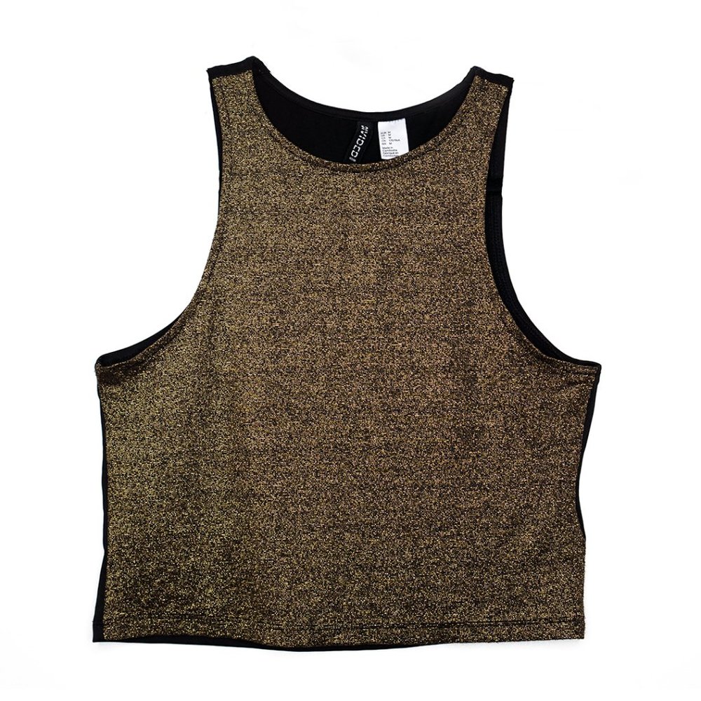 Sparkle Gold and Black Crop Top